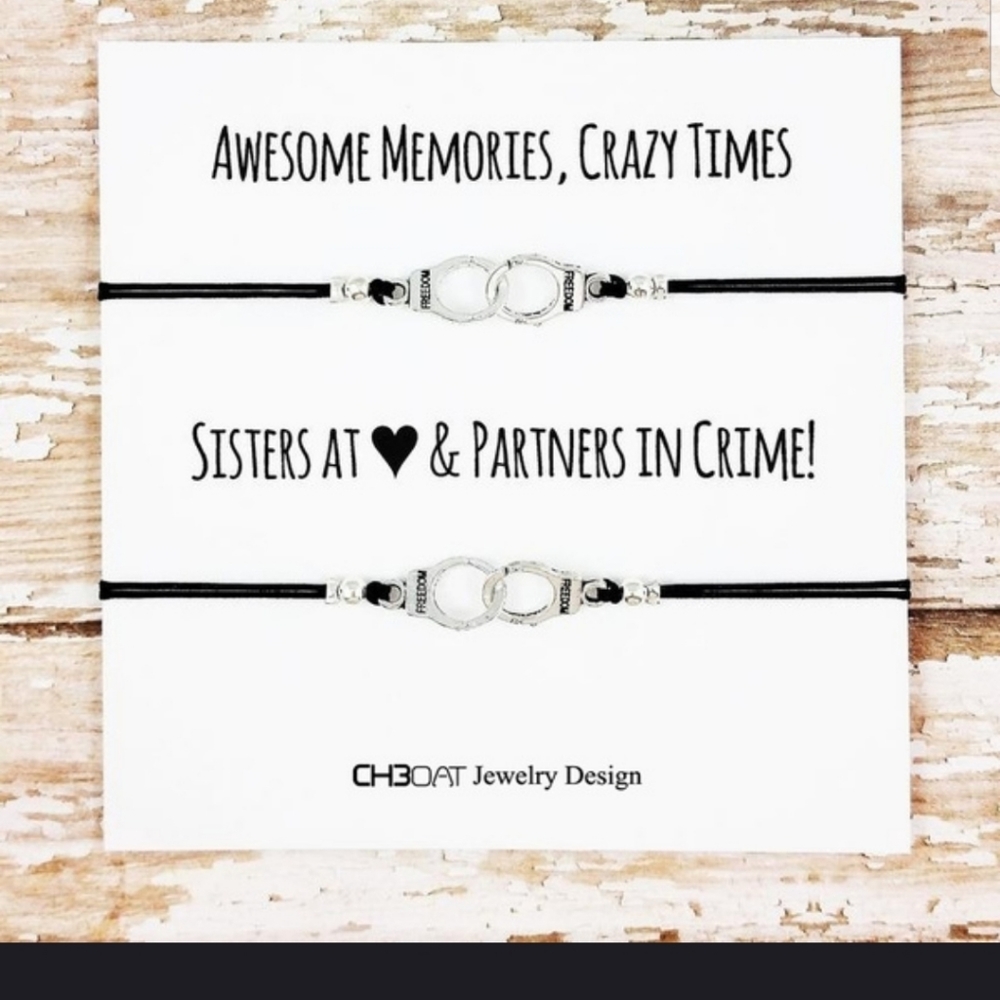 Super Cute set of 2 Partners in Crime bracelets